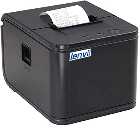 58mm熱敏票據打印機，帶有自動切紙器的LENVII-C58H POS打印機，USB端口連接支持自動提款機ESC / POS，120mm / s的打印速度